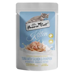 Tuna with Salmon & Pumpkin in Goat Milk Mousse and Shreds Kitten Pouch