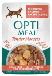 Grain Free Tender Morsels Chicken & Salmon Recipe with Real Chicken Breast in Gravy